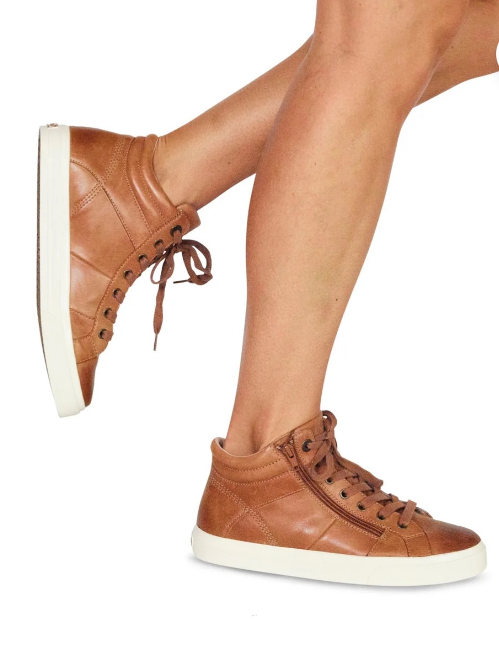 Taos Winner High Top Tan Leather Sneaker Size  8.5